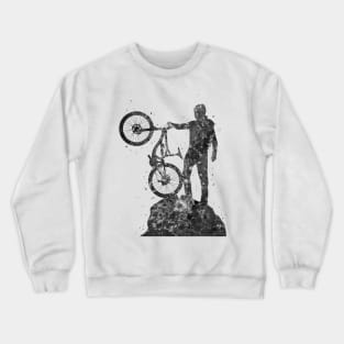 Downhill mountain biker black and white Crewneck Sweatshirt